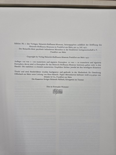 26963998d - Mappenwerk ´Salut für Heinrich Hoffmann´, Frankfurt a.M. 1977, Mappe mit 6 ...