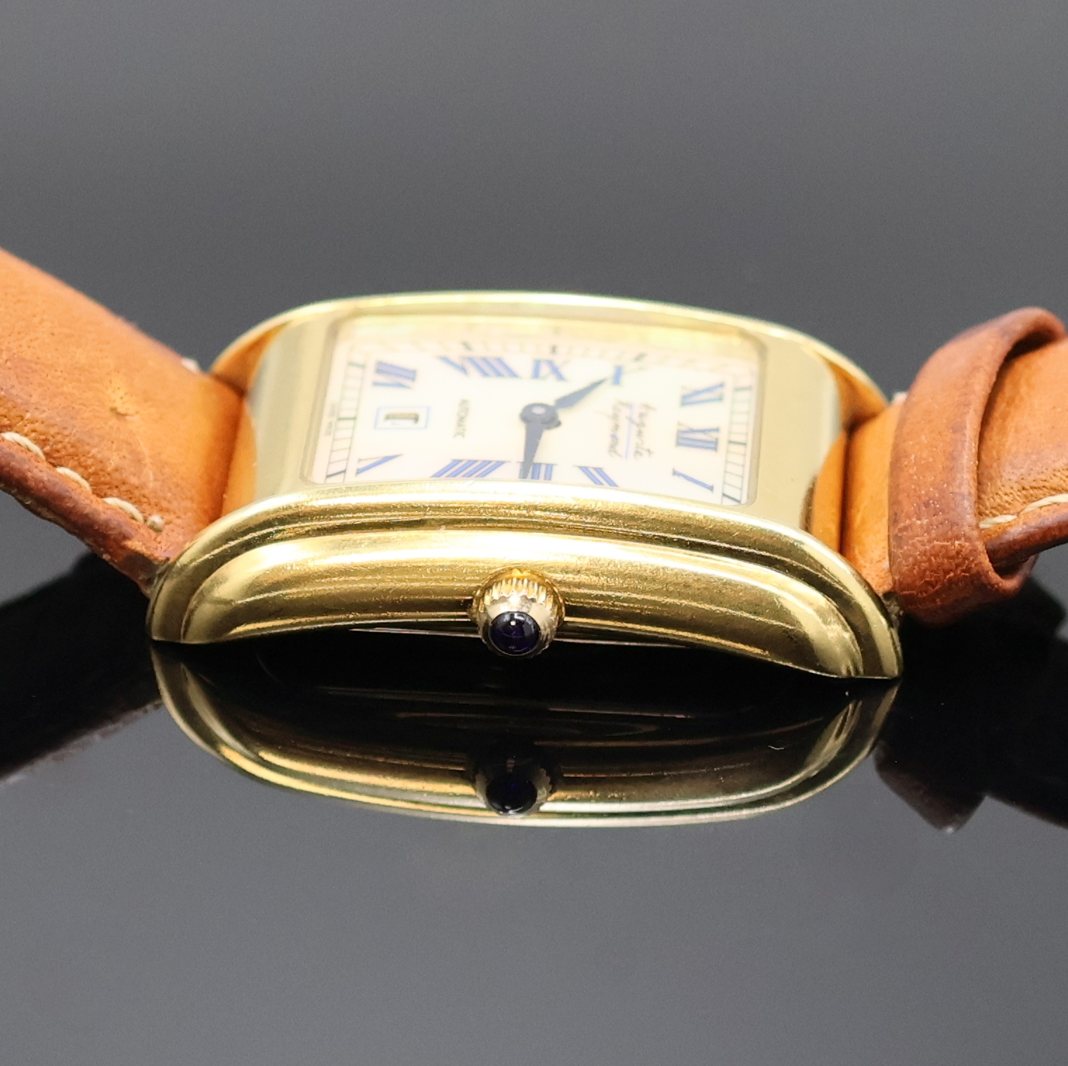 Detail c: AUGUSTE REYMOND Armbanduhr, Automatik, Schweiz um 2000, verg. Geh. beids. vergl., Edelstahlboden aufgedr., Perlmuttzifferbl. m. röm. Std., Anz. v. ...