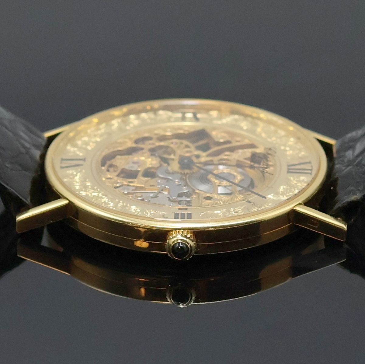 Detail c: CHOPARD seltene, feine und aufwändig skelettierte Armbanduhr in GG 750/000, Handaufzug, Schweiz 1990er Jahre, beids. vergl. 2-teil. Geh. inkl. orig. ...
