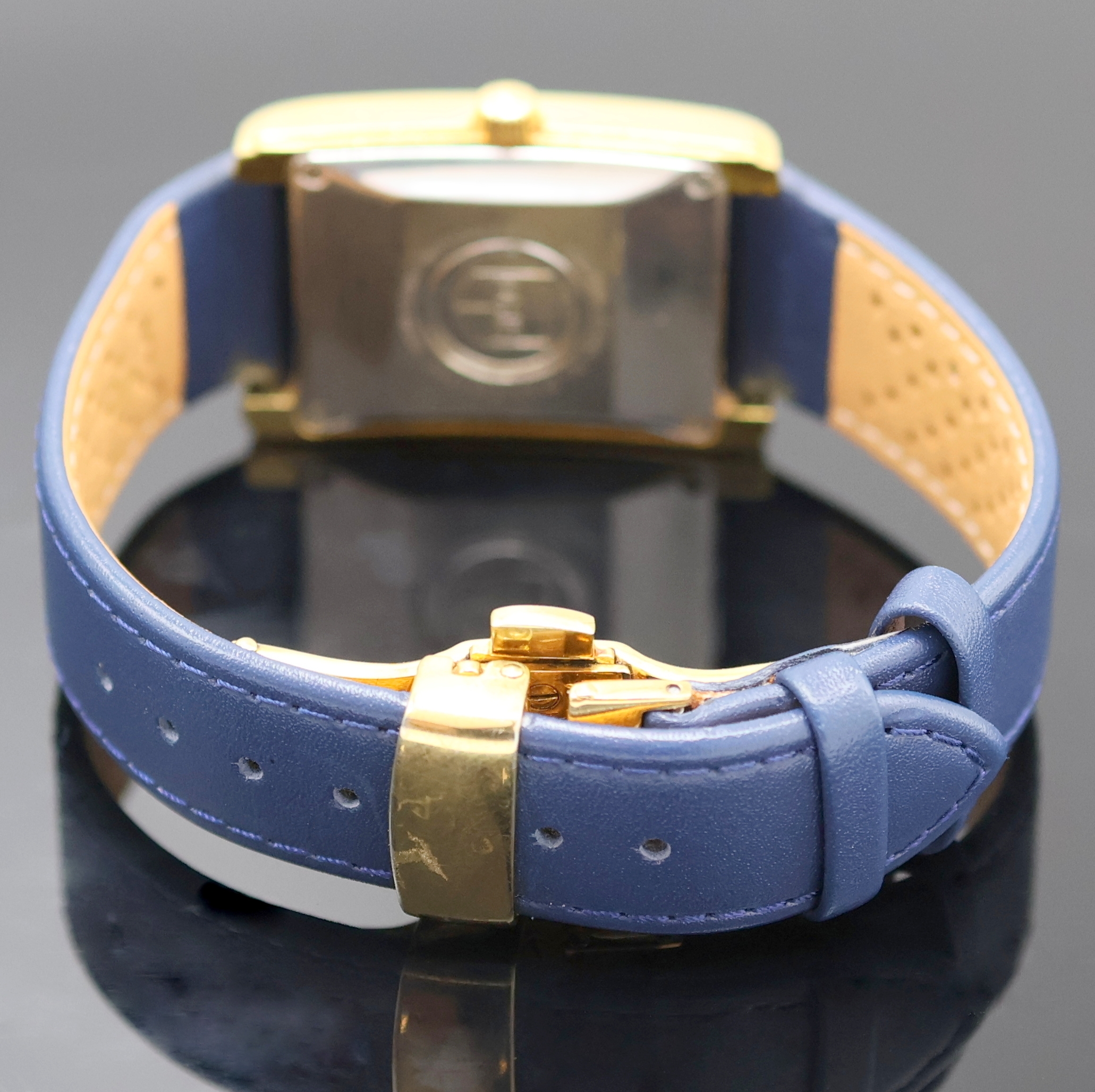 Detail b: ORIS Armbanduhr Referenz B7460, Automatik, Schweiz um 1997, verg. Edelstahlgeh. inkl. Lederband m. dopp. Faltschl., Boden 4-fach verschr., silb., z. ...
