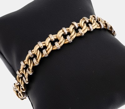 Image 14 kt Gold Armband, GG/WG 585/000, ineinander verschlungene Ösen, L. ca. 19.5 ...