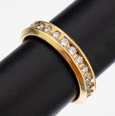 Image 26964090 - 18 kt Gold Brillant-Memoryring, GG 750/000 gepr., Brillanten zus. ca. 1.20 ct feines ...