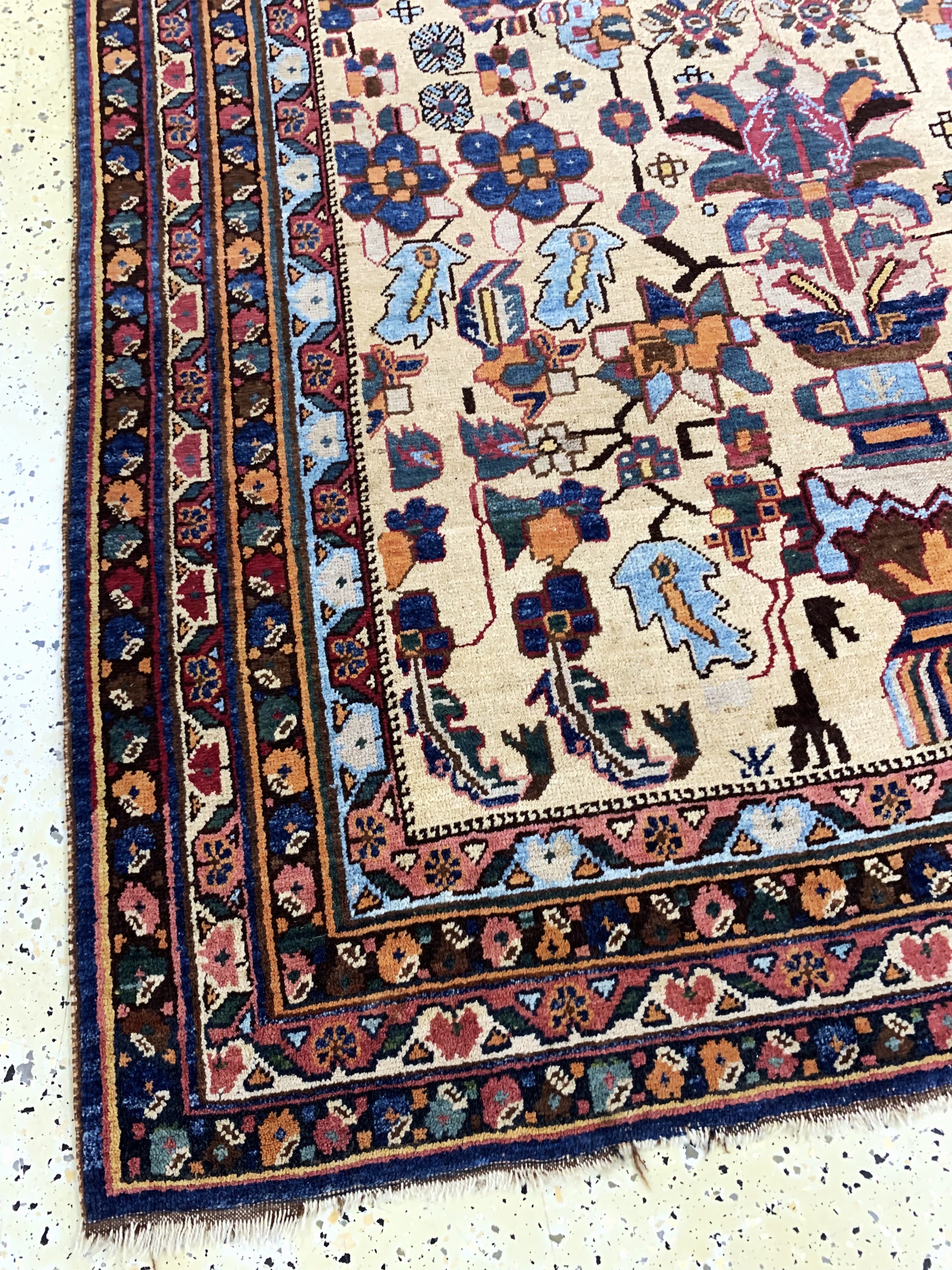 Detail e: Afschar antik, Persien, um 1900, Wolle auf Wolle, ca. 195 x 140 cm, EHZ: 2-3