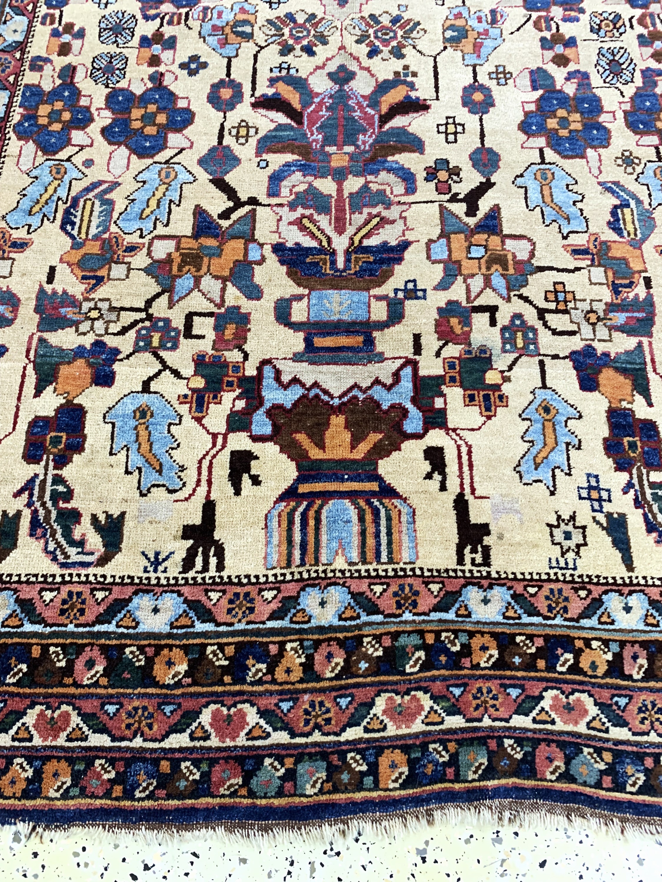 Detail f: Afschar antik, Persien, um 1900, Wolle auf Wolle, ca. 195 x 140 cm, EHZ: 2-3