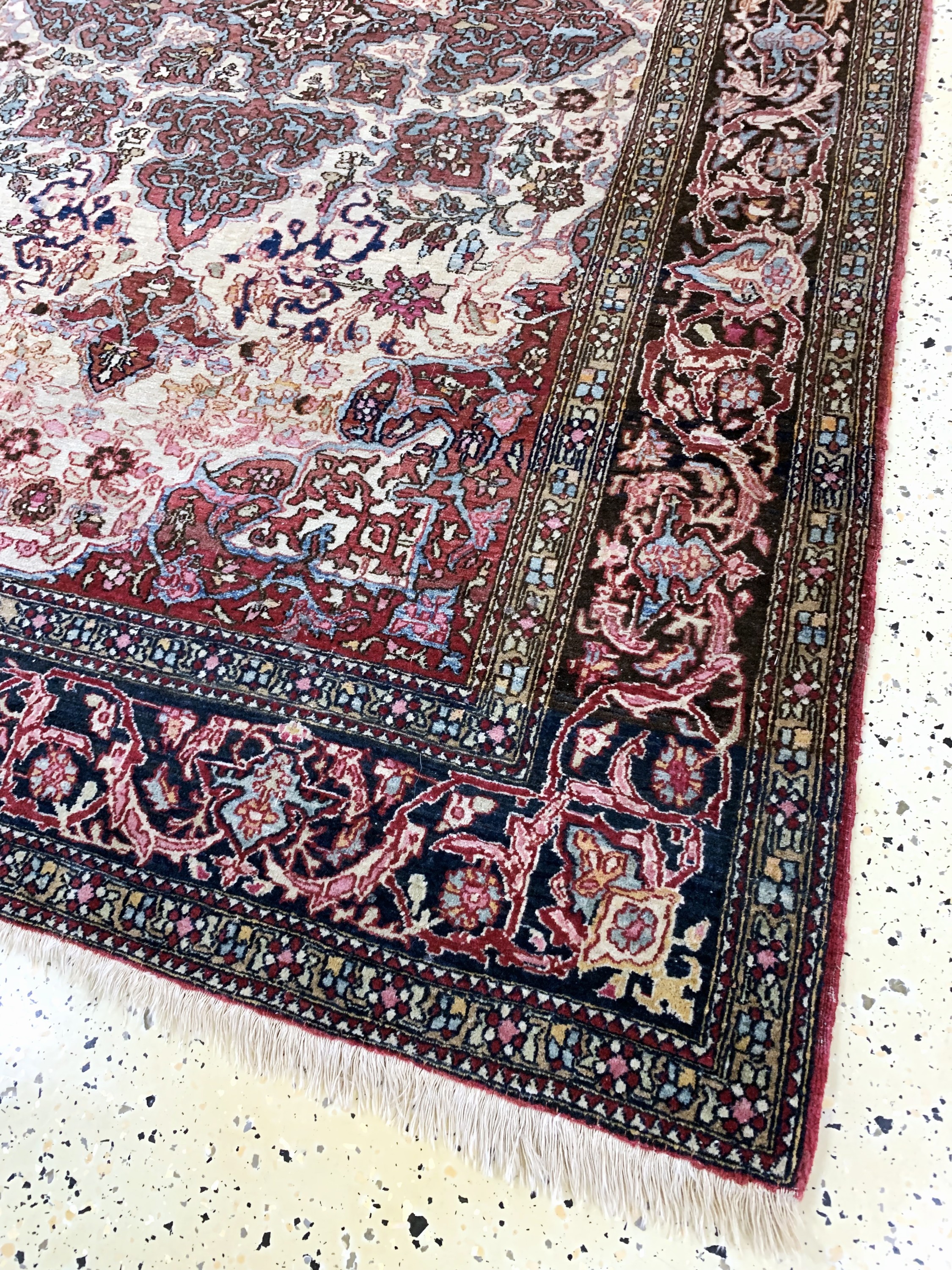 Detail a: Esfahan antik, Persien, um 1900, Wolle auf Baumwolle, ca. 200 x 140 cm, EHZ: 3