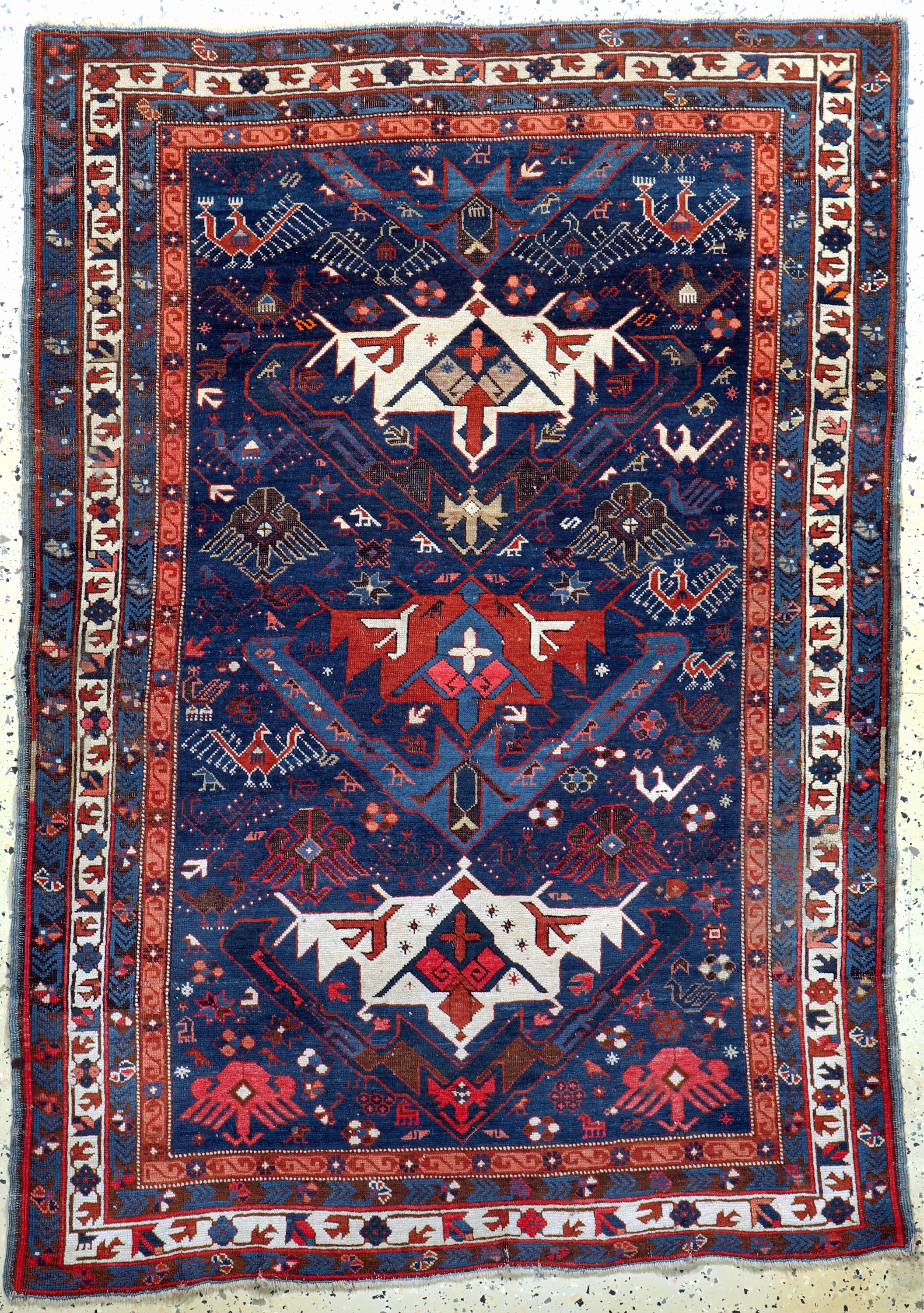 Schirwan antik, Kaukasus, 19.Jhd, Wolle aufWolle, ca. 165 x 115 cm, EHZ: 3(kleine restaurierungen).