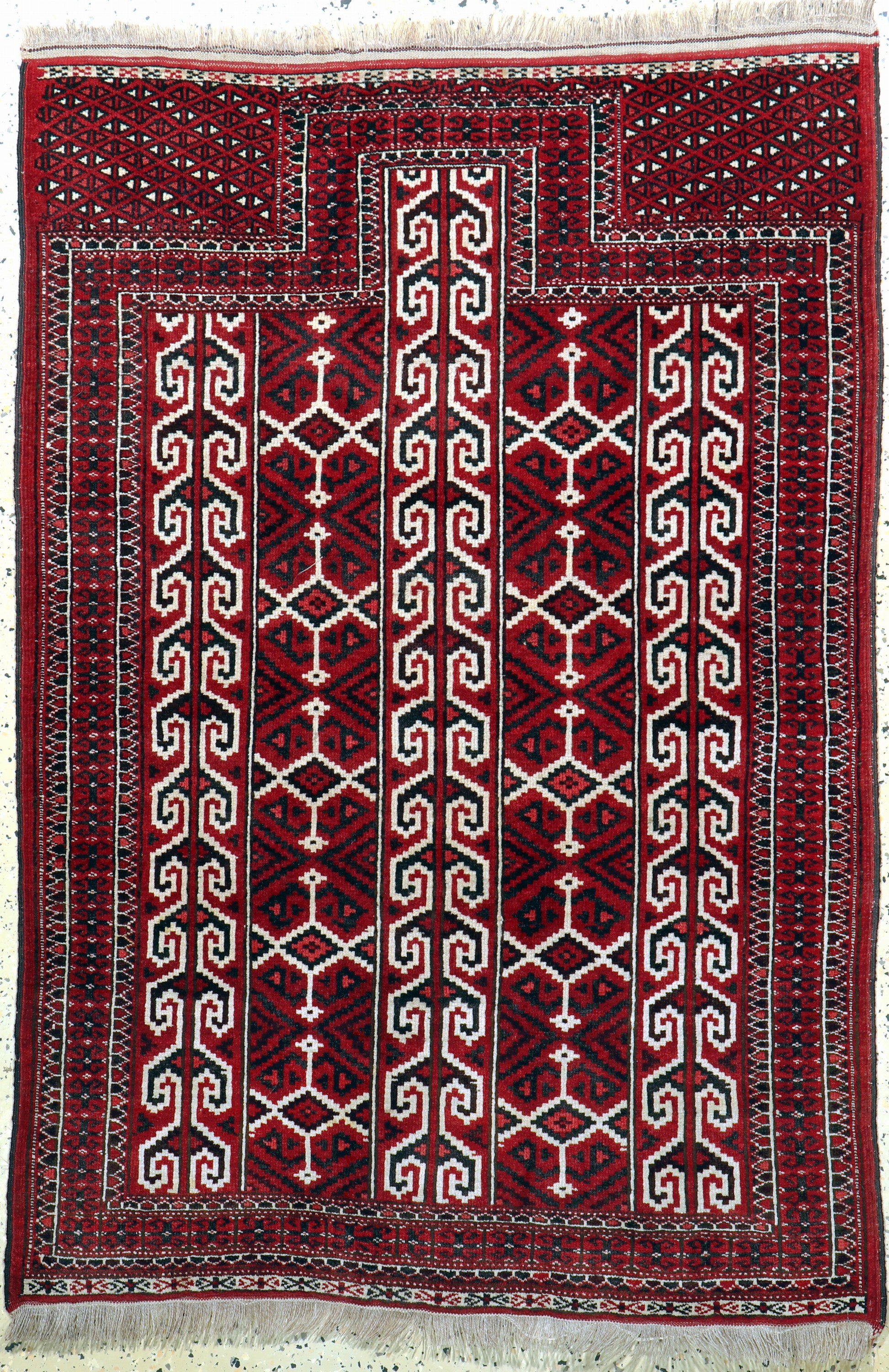 Yomud"Namazlik", Turkmenistan, Mitte 20.Jhd, Wolle auf Wolle, ca. 150 x 100 cm, EHZ: 2