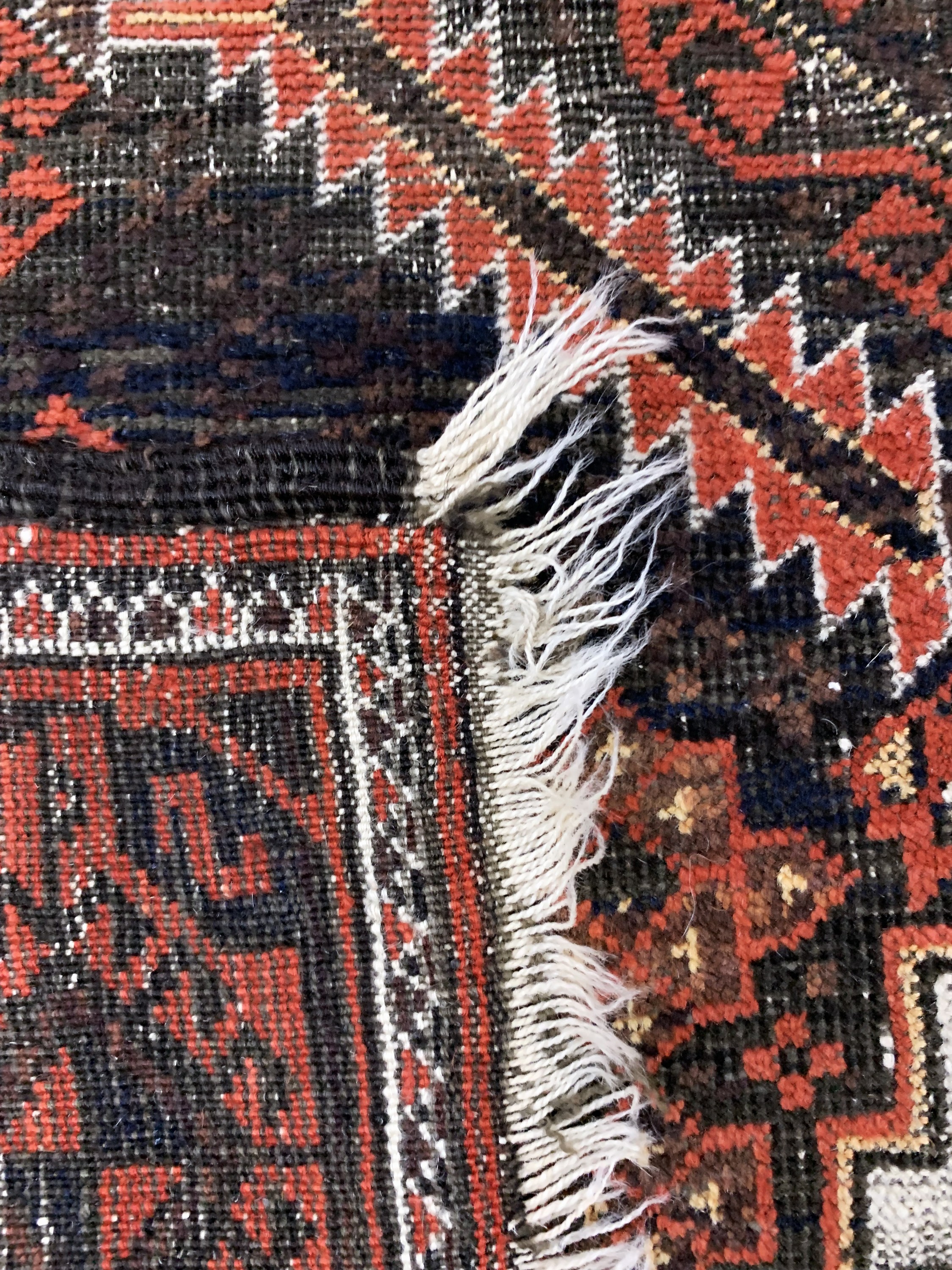 Detail e: Belutsch antik, Persien, um 1900, Wolle aufWolle, ca. 185 x 102 cm, EHZ: 3