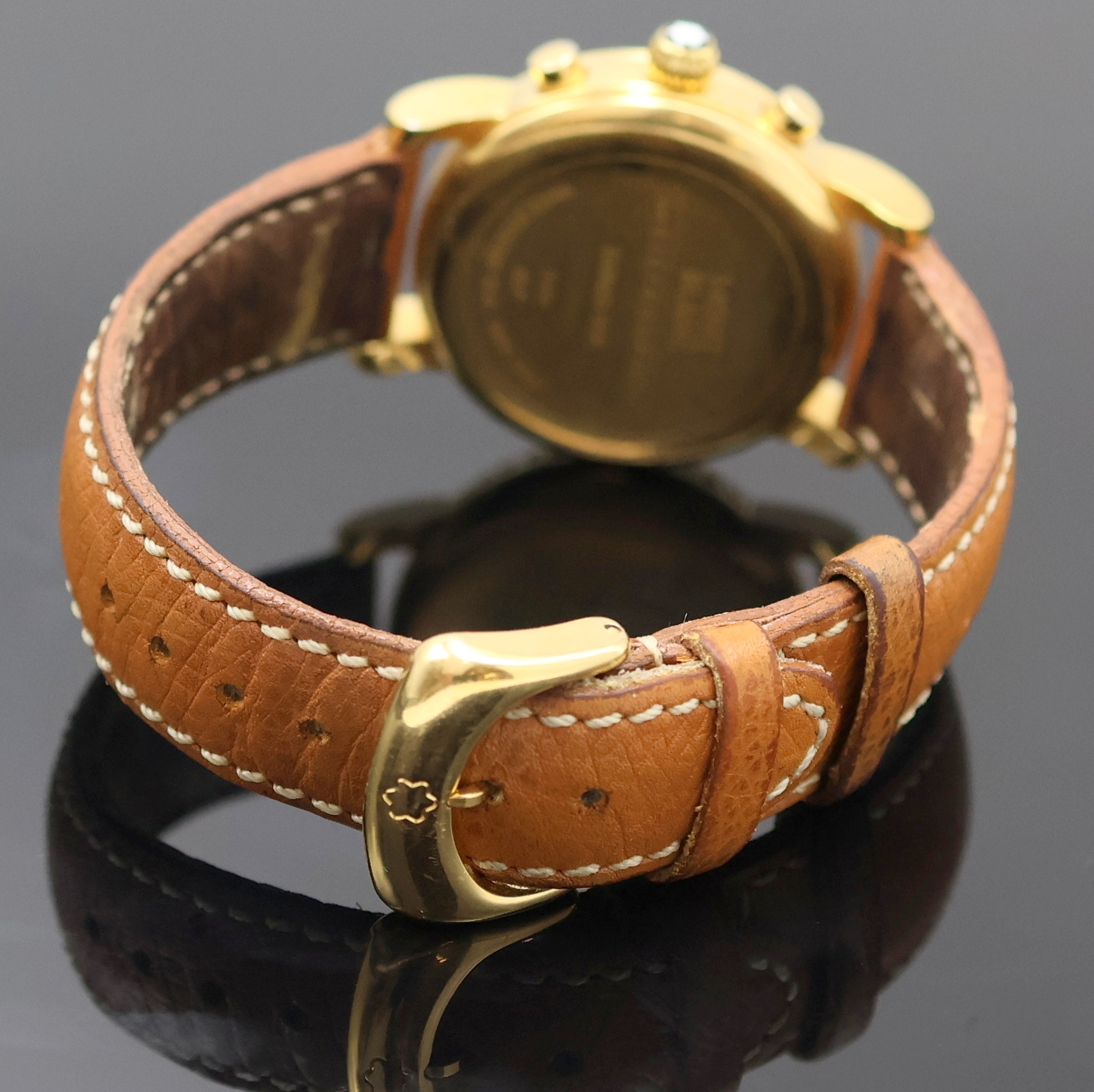 Detail b: MONTBLANC Damenarmbanduhr mit Chronograph Serie Meisterstück Referenz 7039, Schweiz um 2005, quarz, verg. Edelstahlgeh. inkl. orig. Lederband m. ...