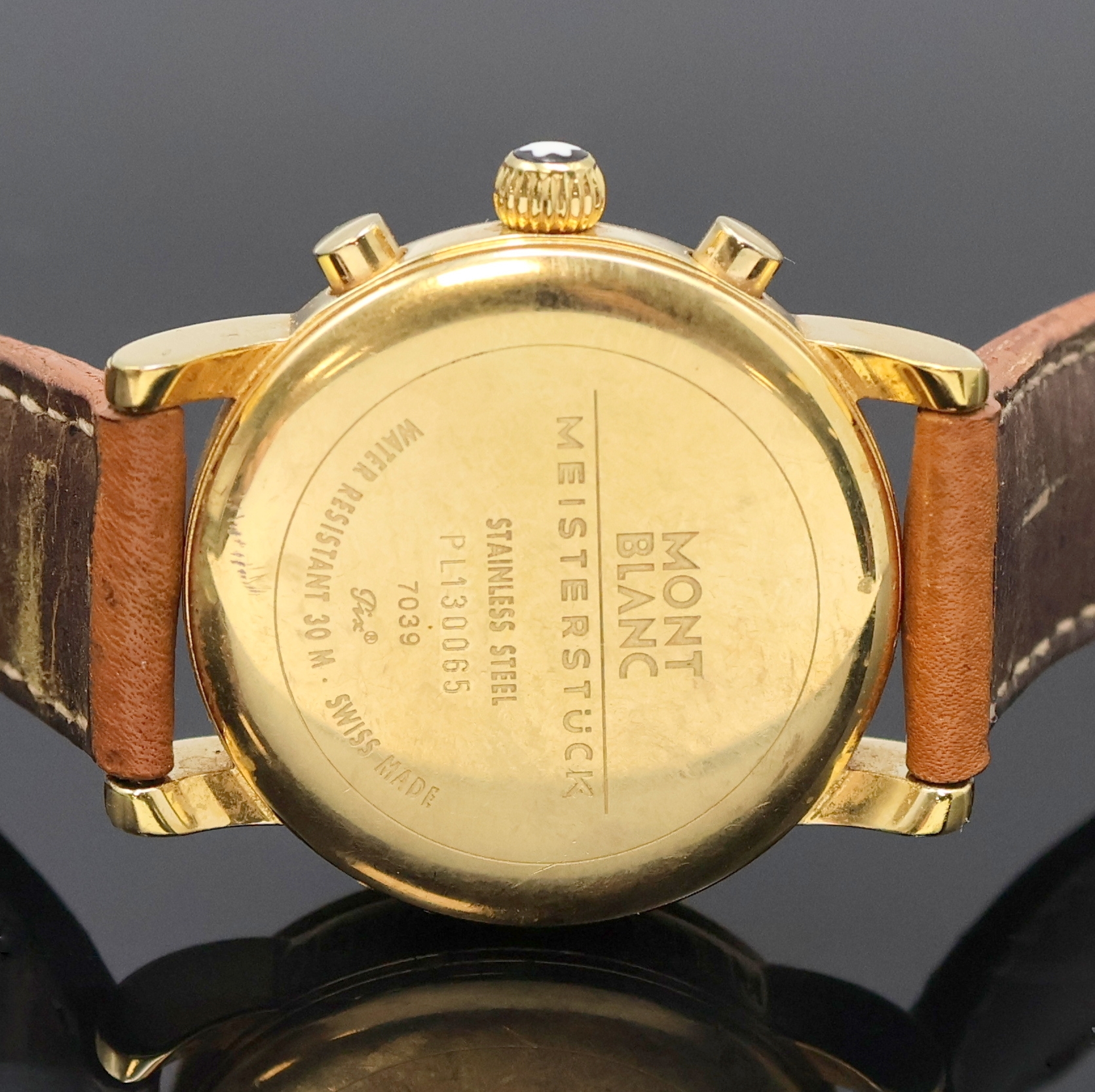 Detail d: MONTBLANC Damenarmbanduhr mit Chronograph Serie Meisterstück Referenz 7039, Schweiz um 2005, quarz, verg. Edelstahlgeh. inkl. orig. Lederband m. ...