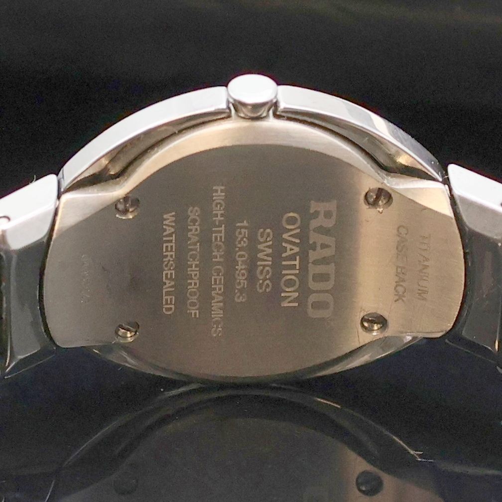 Detail d: RADO Damenarmbanduhr Ovation Referenz 153.0495.3, Schweiz um 2008, quarz, Keramikgeh. inkl. Gliederband m. dopp. Faltschl., Titanboden 4-fach ...