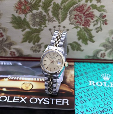 Image 26964136 - ROLEX Damenarmbanduhr Oyster Perpetual Date Referenz 6917, Automatik, Schweiz um 1980, ...