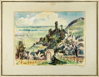 26964139k - Karl Graf, 1902 - 1986 Speyer, großformatiges Aquarell, Wachenheim, auf Papier, ...