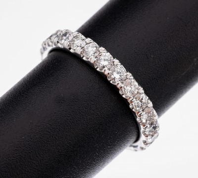 Image 26964172 - 14 kt Gold Brillant-Memoryring, WG 585/000,Brillanten zus. ca. 1.43 ct feines ...