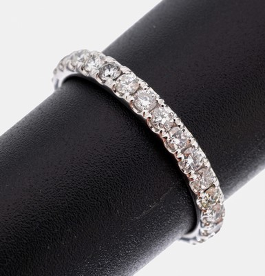 Image 26964173 - 14 kt Gold Brillant-Memoryring, WG 585/000,Brillanten zus. ca. 0.92 ct feines ...