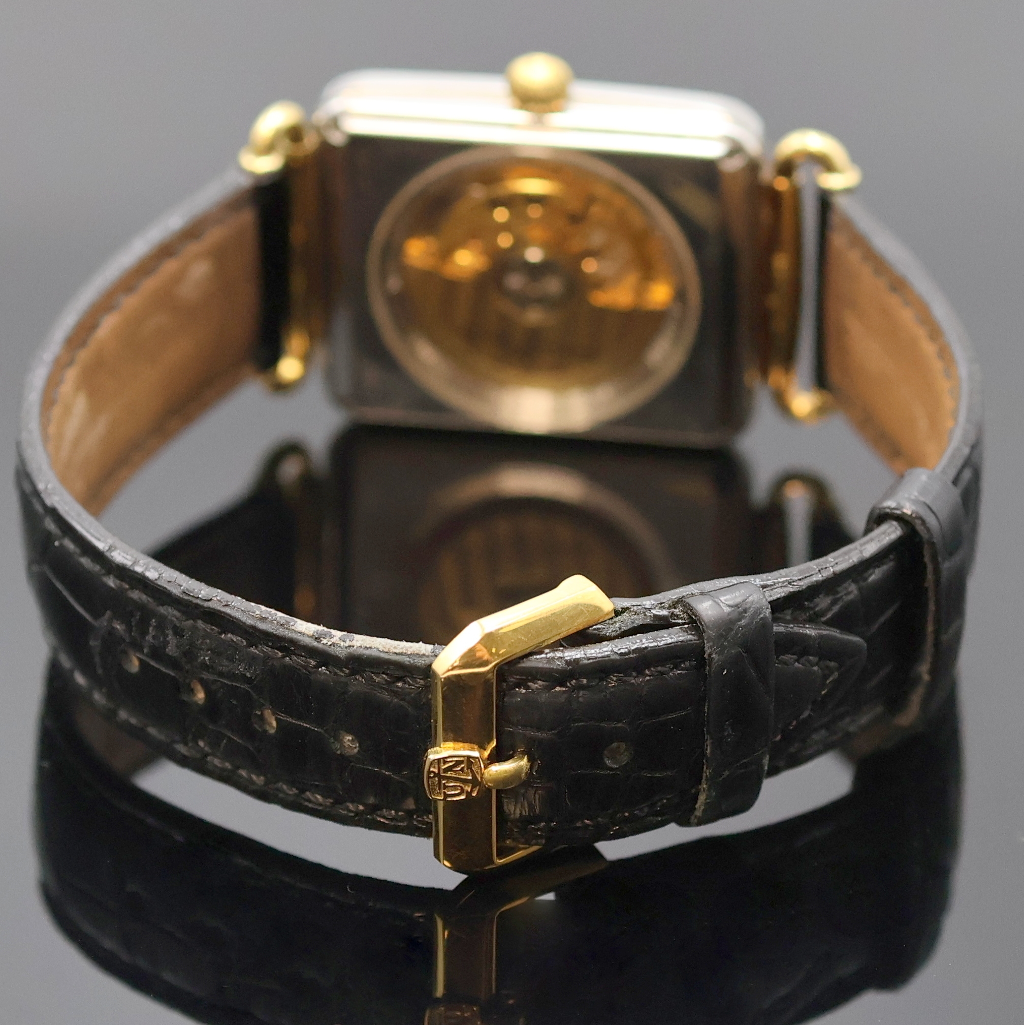 Detail b: ULYSSE NARDIN Herrenarmbanduhr Modellserie Michel Angelo Referenz 174-44, Schweiz um 1990, Automatik, Edelstahlgeh. inkl. orig. Lederband m. orig. ...