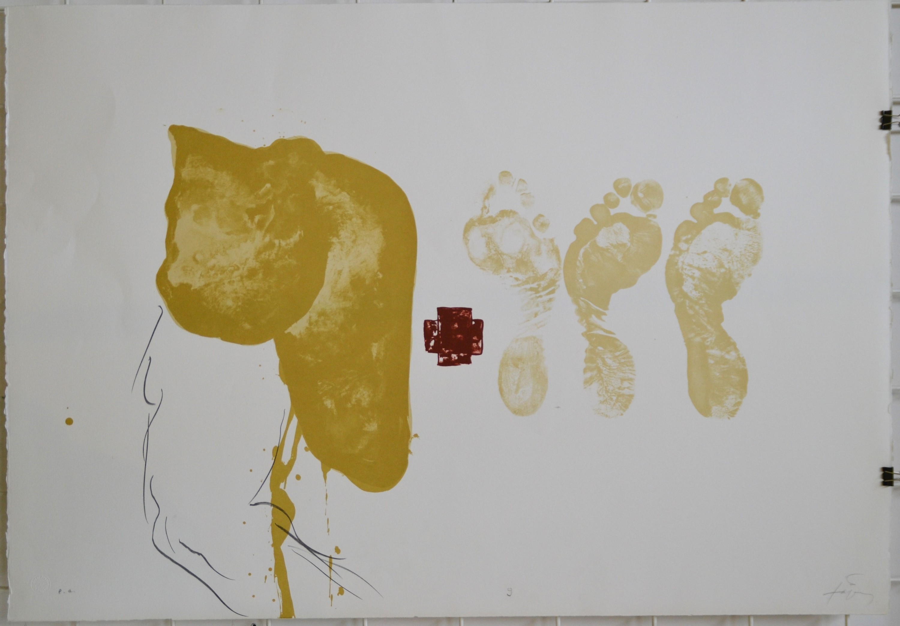 Detail l: Antoni Tapies, 1923-2012 Barcelona, Farblithographie, ohne Titel, Blatt 9 aus der "Suite 63x90.", 1980, Ed. e.a., auf Rives -Bütten, 63x90 ...