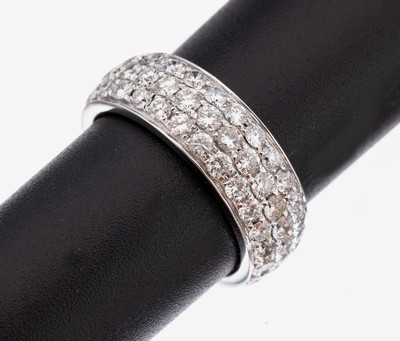 Image 26964205 - 14 kt Gold Brillant-Memoryring, WG 585/000,Brillanten zus. ca. 3.22 ct feines ...