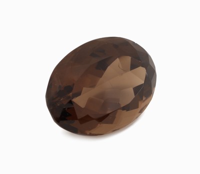 26964251a - Loser Rauchquarz, ovalfacett., ca. 117.5 ct, Kratzer auf Tafel