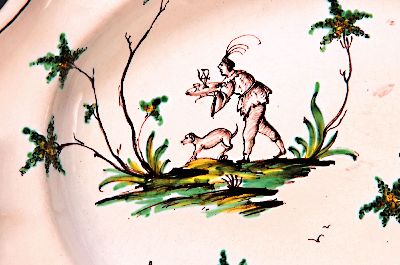 26964272a - Fayence-Platte, Felice Clerici, Mailand, 2. Hälfte 18.Jh., Fayence, fassonierte Form, ...