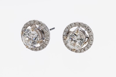 Image 26964277 - Paar 18 kt Gold Brillant-Ohrstecker, WG 750/000, 2 Brillanten zus. ca. 1.80 ct ...