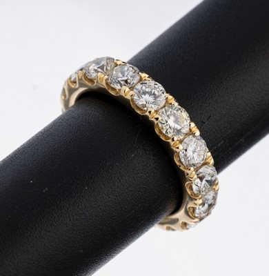 Image 26964294 - 14 kt Gold Brillant-Memoryring, GG 585/000,17 Brillanten zus. ca. 4.32 ct ...