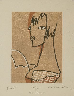 Image 26964298 - Christian Schad, 1894 Miesbach-1982 Stuttgart, Farblinolschnitt, "Gondola", ...