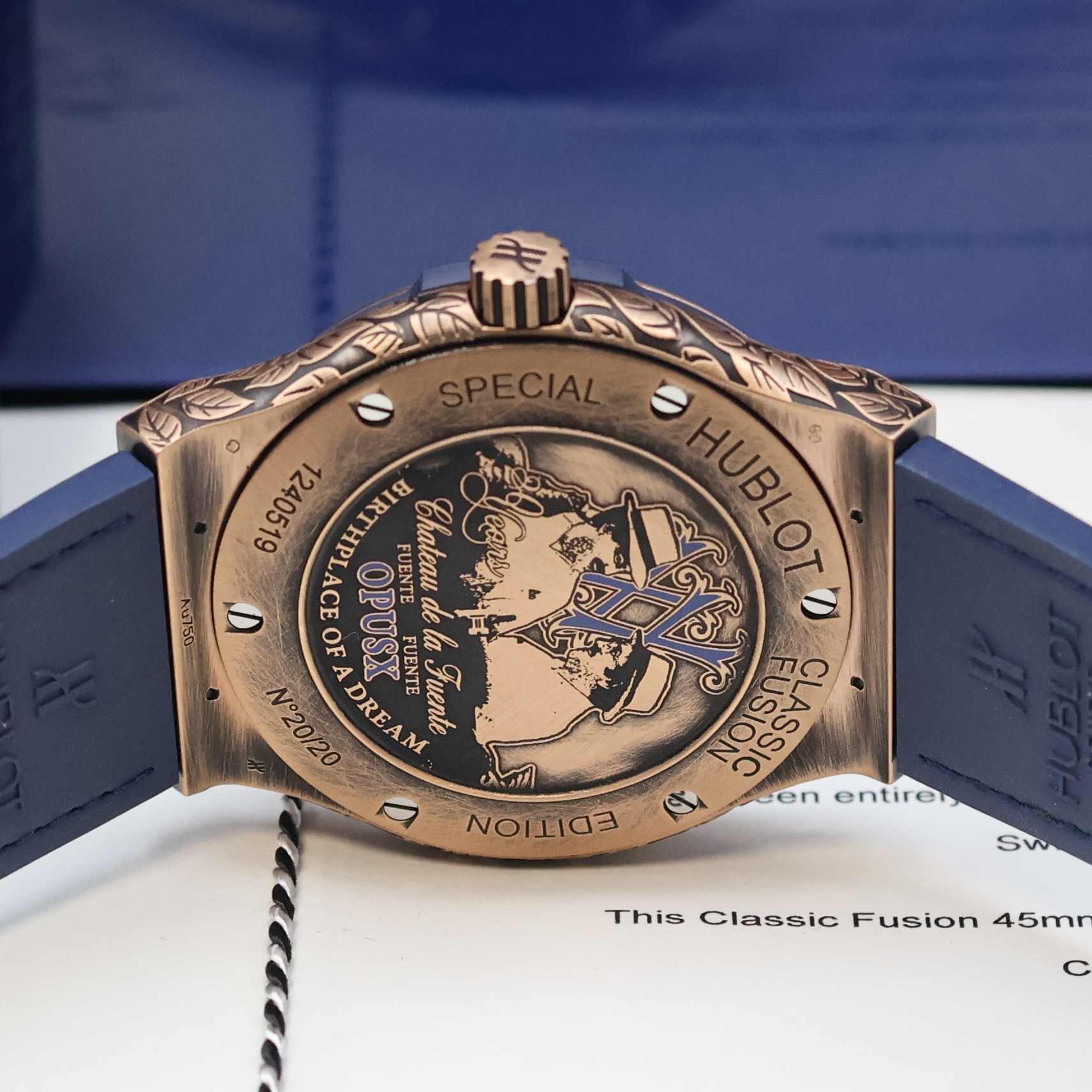 Detail g: HUBLOT extrem seltene, auf 20 Stück limitierte und nahezu neuwertige Herrenarmbanduhr Classic Fusion XX Special Edition Fuente 20th Anniversary Opus ...