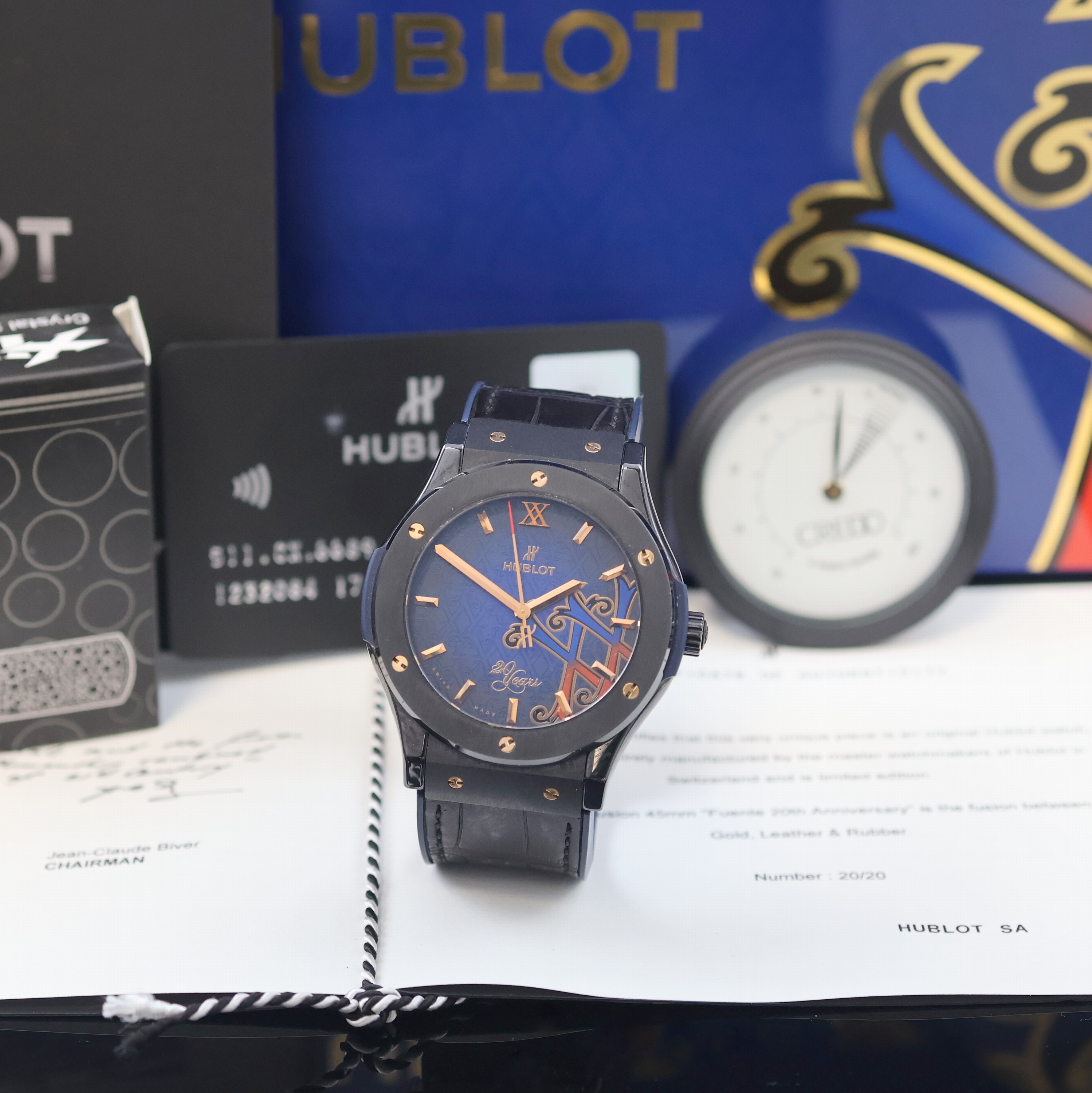 HUBLOT extrem seltene, auf 20 Stück limitierte Keramik/Titan Herrenarmbanduhr Classic Fusion XX Special Edition Fuente 20th Anniversary Opus X ...