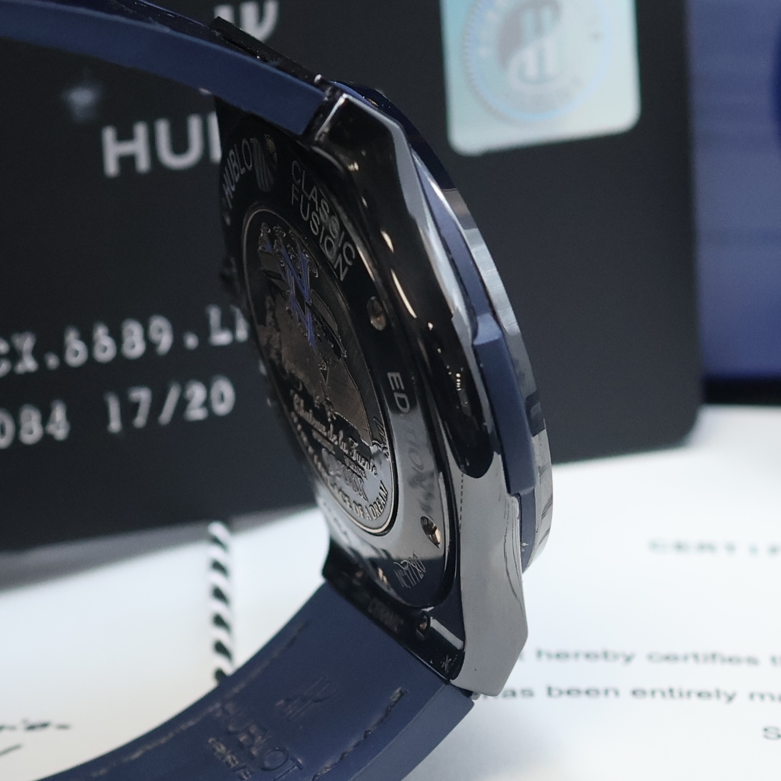 Detail d: HUBLOT extrem seltene, auf 20 Stück limitierte Keramik/Titan Herrenarmbanduhr Classic Fusion XX Special Edition Fuente 20th Anniversary Opus X ...