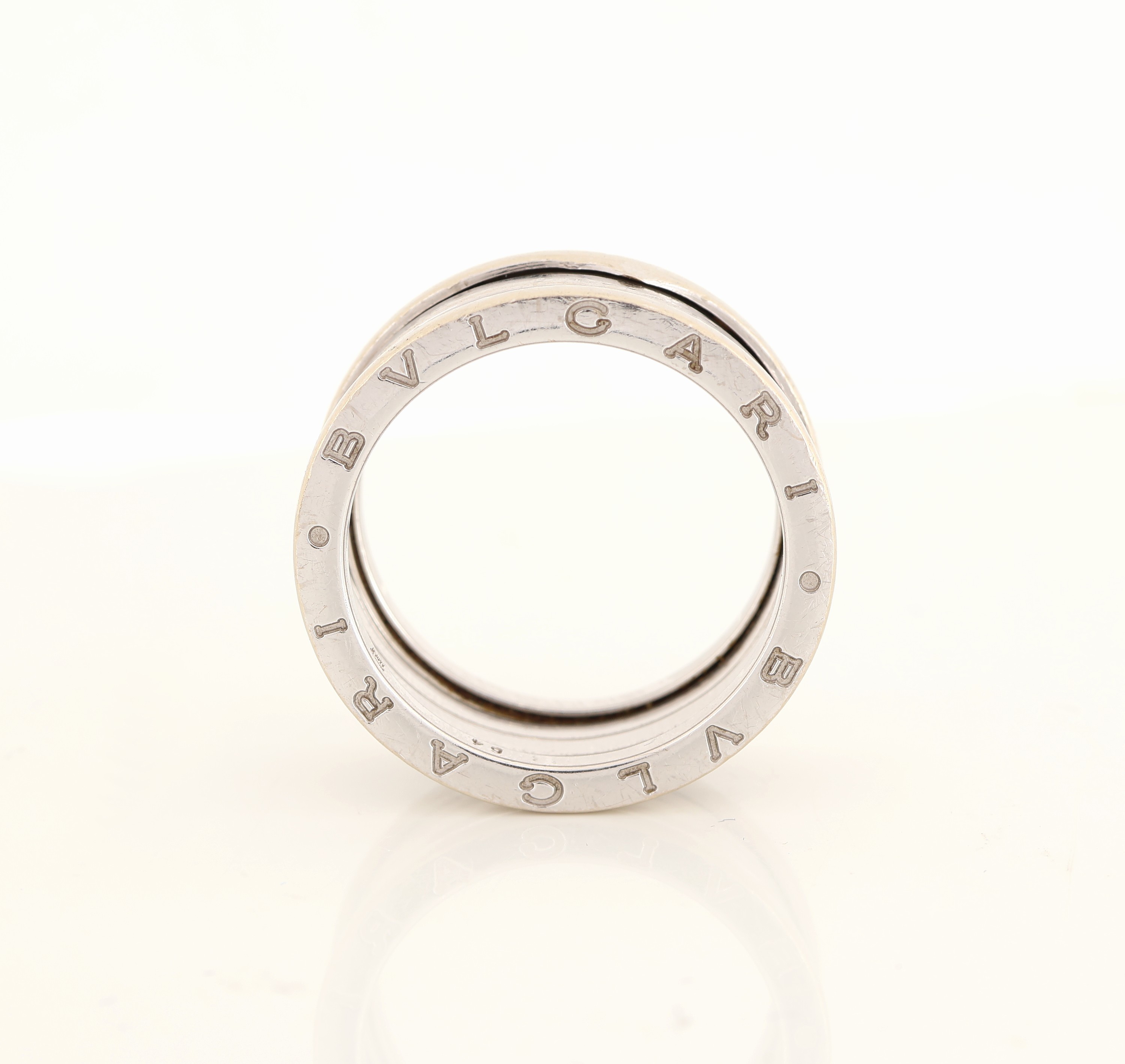 Detail b: 18 kt Gold BULGARI Ring, WG 750/000, aus der B-Zero Serie, 4 Reihen, sign., RW 64, ca. 13 g, stärkere Tragespuren