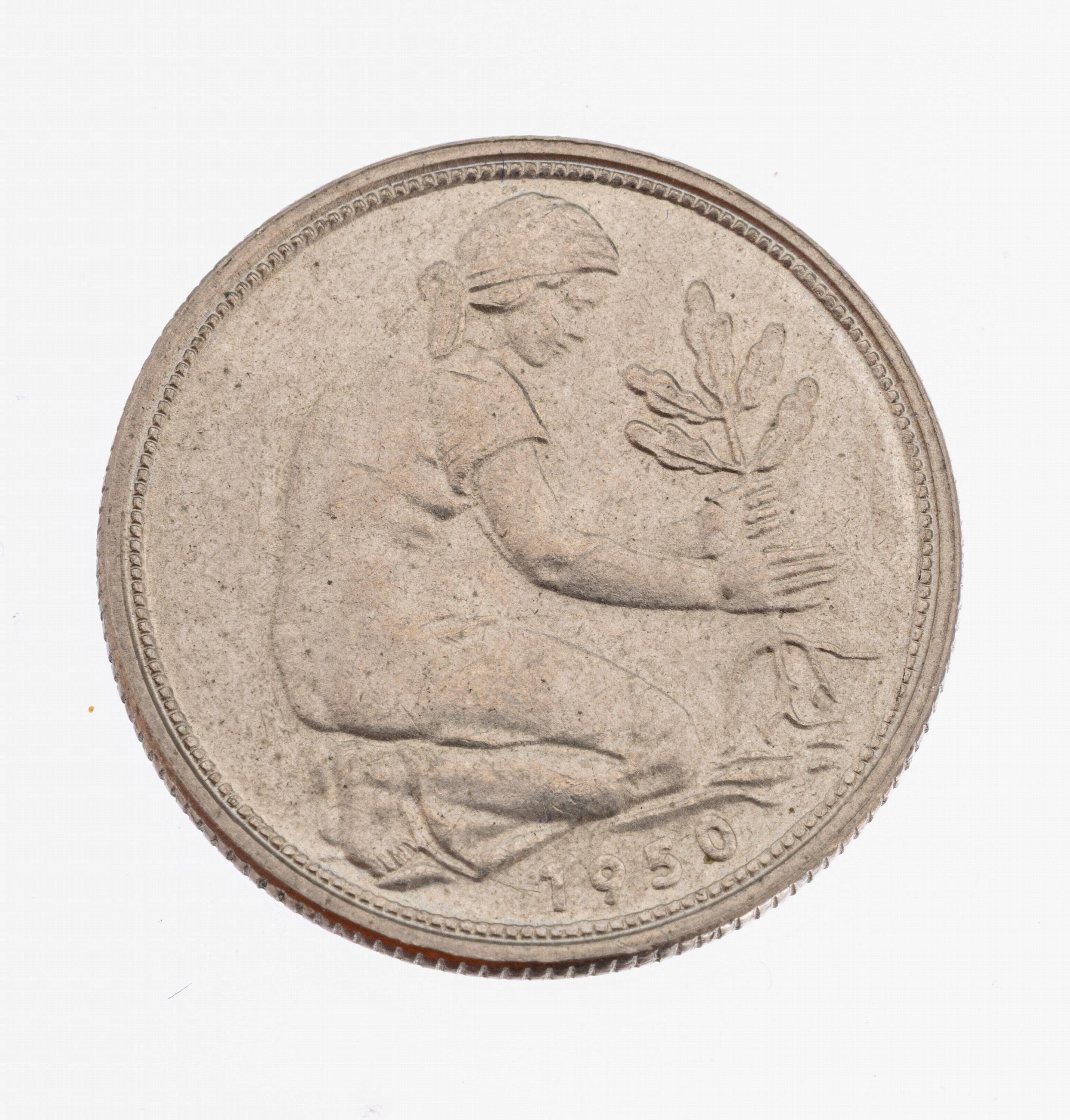 50 Pfennig Bank deutscher Länder, 1950, Prägeort G