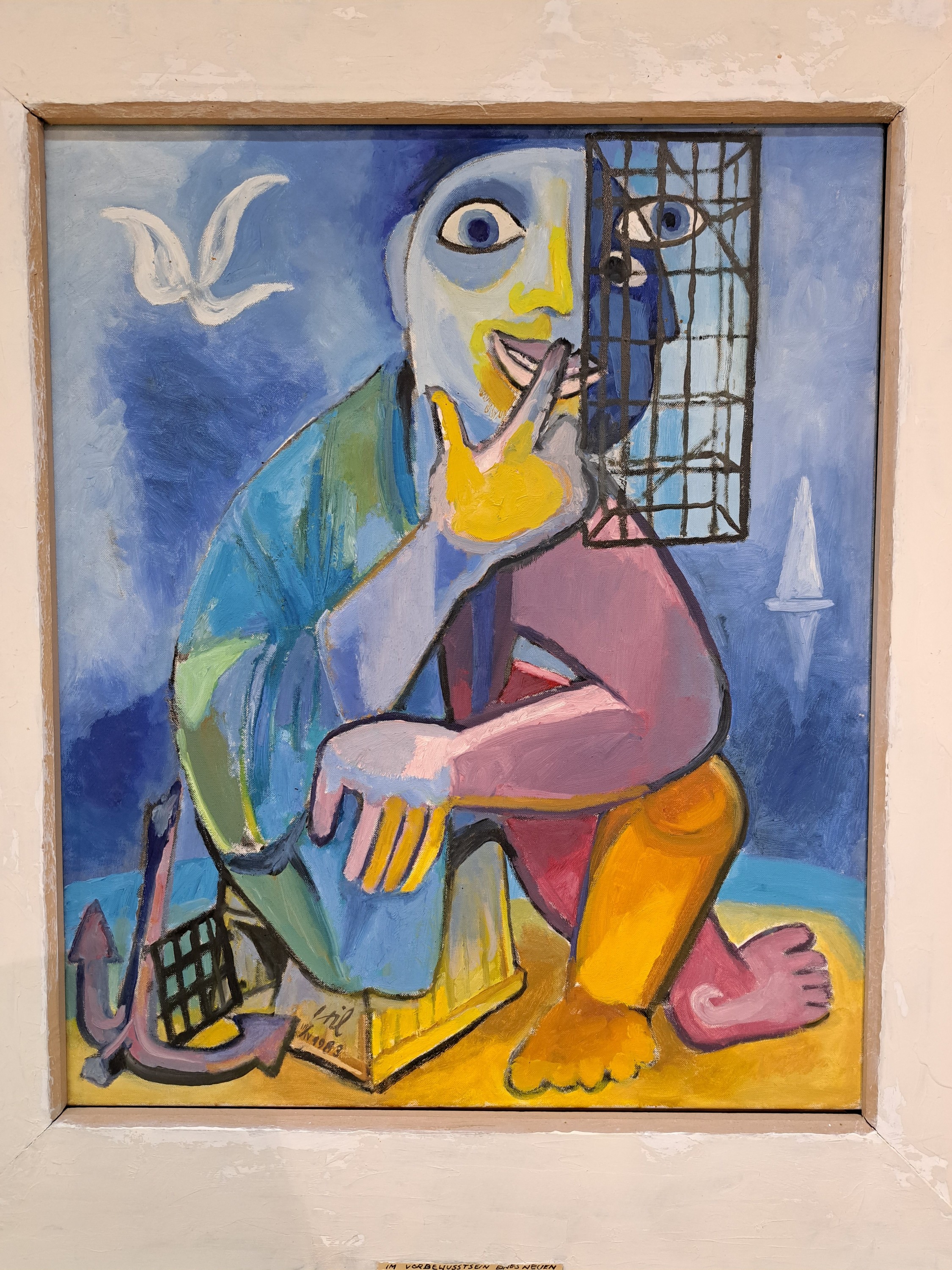 Detail a: HIL, (Wolf Hildebrandt), 1906-1999, Ohne Titel, Öl/Lwd, links unten sign. und dat. 83, ca. 60x50cm, R. ca. 83x73cm
