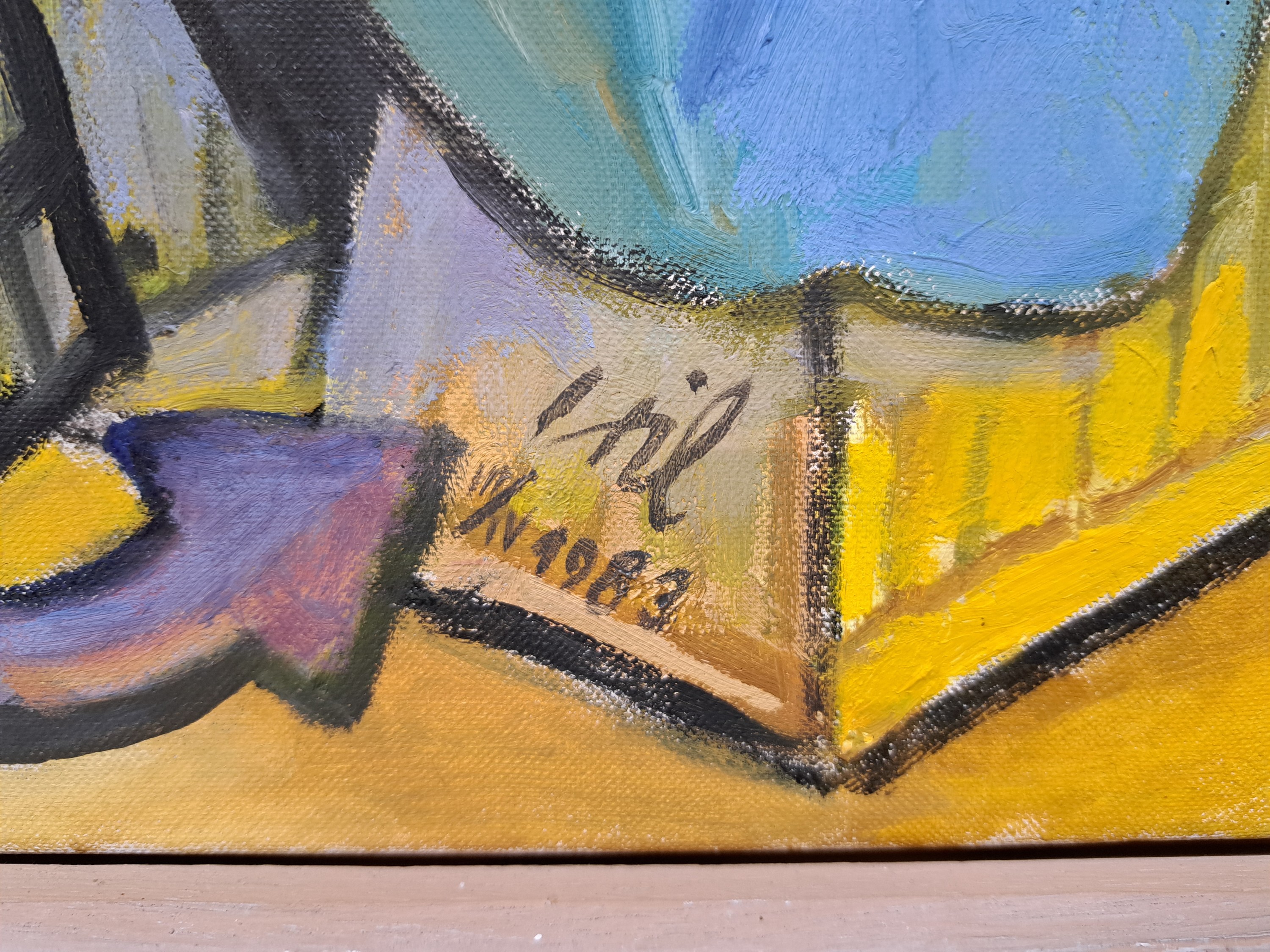 Detail b: HIL, (Wolf Hildebrandt), 1906-1999, Ohne Titel, Öl/Lwd, links unten sign. und dat. 83, ca. 60x50cm, R. ca. 83x73cm