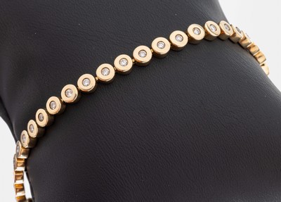Image 26964312 - 14 kt Gold Brillant-Armband, GG 585/000, 41Brillanten zus. ca. 0.95 ct Weiß/si, ...