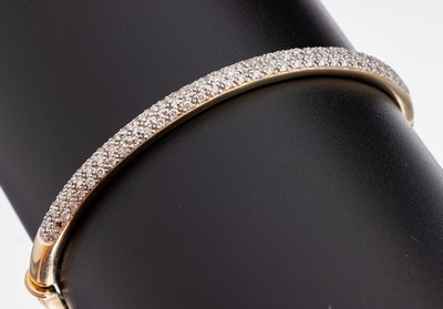 Image 26964313 - 14 kt Gold Brillant-Armreif, GG/WG 585/000,in WG gefasste Brillanten zus. ca. 0.48 ct ...
