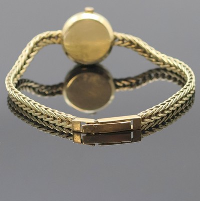 26964315b - A-R-P Damenarmbanduhr in GG 585/000, Schweiz um 1975, quarz, Boden aufgedr., Goldband, ...