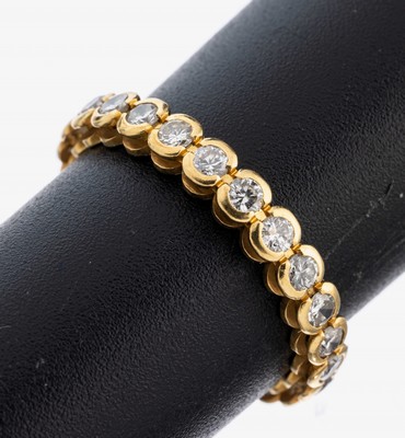 Image 26964342 - 18 kt Gold Brillant-Memoryring, GG 750/000,Brillanten zus. ca. 0.96 ct Weiß/si-p, ...
