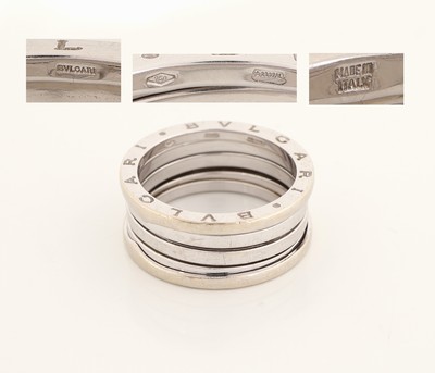 26964363c - 18 kt Gold BULGARI Ring, WG 750/000, aus der B-Zero Serie, 4 Reihen, sign., RW 64, ca. ...