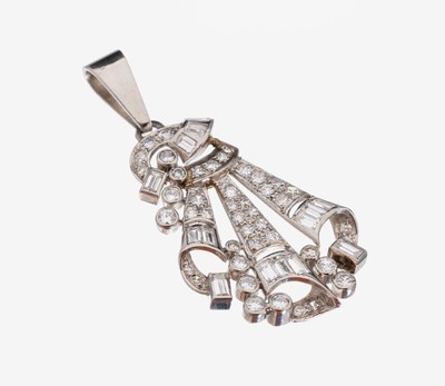 Image 26964365 - Platin Art Deco Diamant-Anhänger, um 1920, Pt gepr., Diamanten und ...
