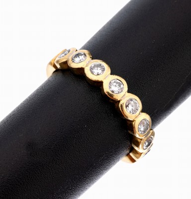 Image 26964372 - 18 kt Gold Brillant-Ring, GG 750/000, 8 Brillanten zus. ca. 0.50 ct Weiß/vs-si, ...