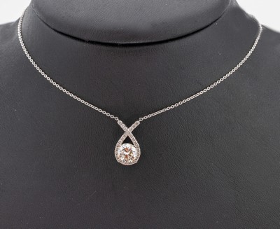 Image 26964381 - 18 kt Gold Brillant-Collier, WG 750/000, Brillant ca. 1.01 ct l.get.Weiß/vs, ...