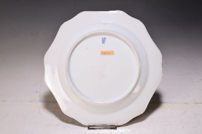 26964387a - Teller, Frankenthal-Stil, 19. Jh., Porzellan, Rand mit Muschelrelief, bunte ...