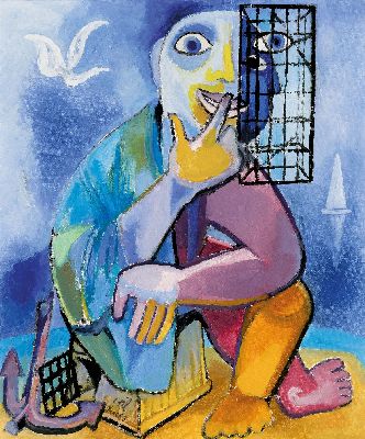 Image 26964393 - HIL, (Wolf Hildebrandt), 1906-1999, Ohne Titel, Öl/Lwd, links unten sign. und dat. ...
