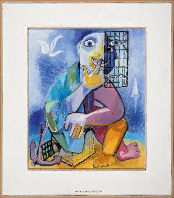 26964393k - HIL, (Wolf Hildebrandt), 1906-1999, Ohne Titel, Öl/Lwd, links unten sign. und dat. ...