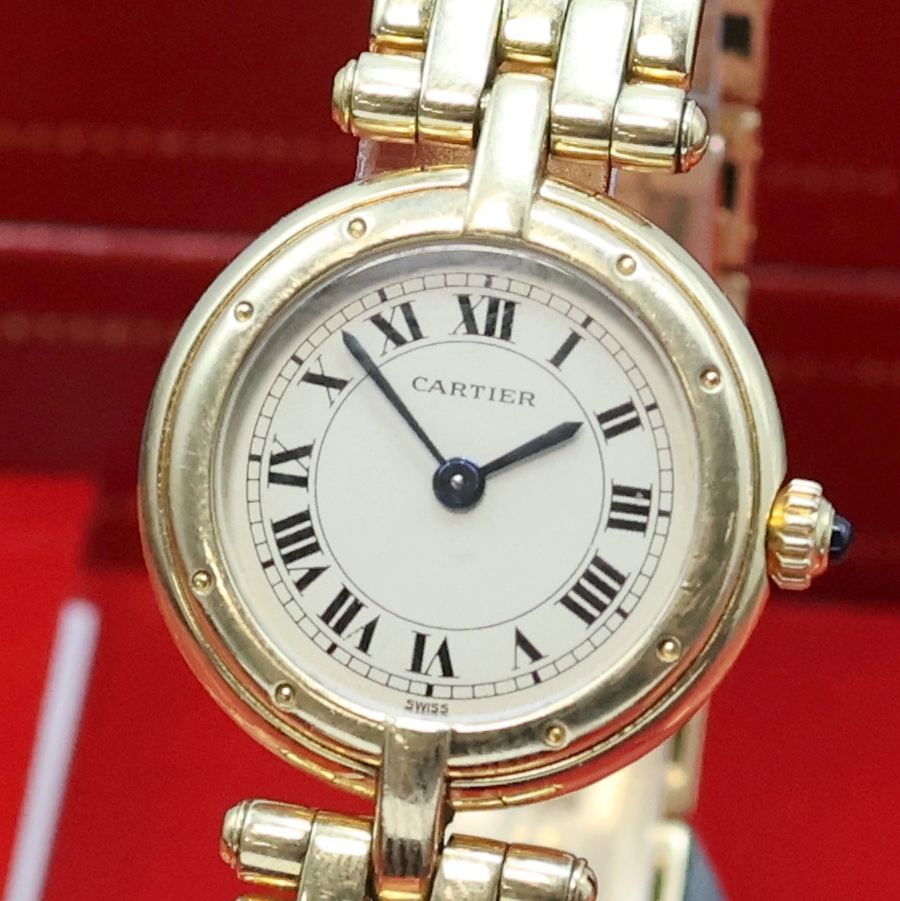 Detail a: CARTIER Damenarmbanduhr Panthere Vendome in GG 750/000 Referenz 8057921, quarz, massives Goldgeh. inkl. Gliederband m. dopp. Faltschl., Boden 8-fach ...