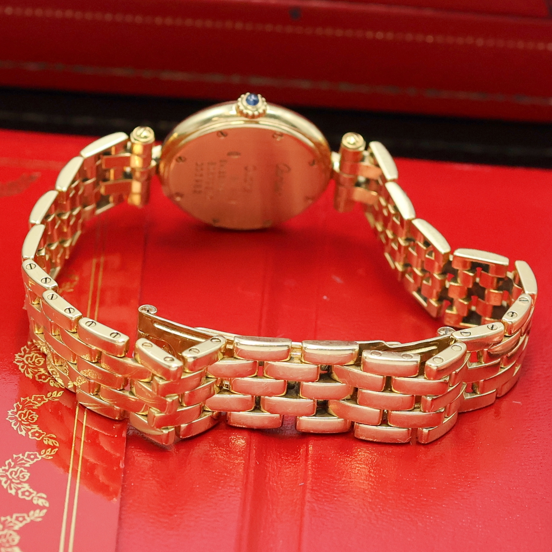 Detail b: CARTIER Damenarmbanduhr Panthere Vendome in GG 750/000 Referenz 8057921, quarz, massives Goldgeh. inkl. Gliederband m. dopp. Faltschl., Boden 8-fach ...