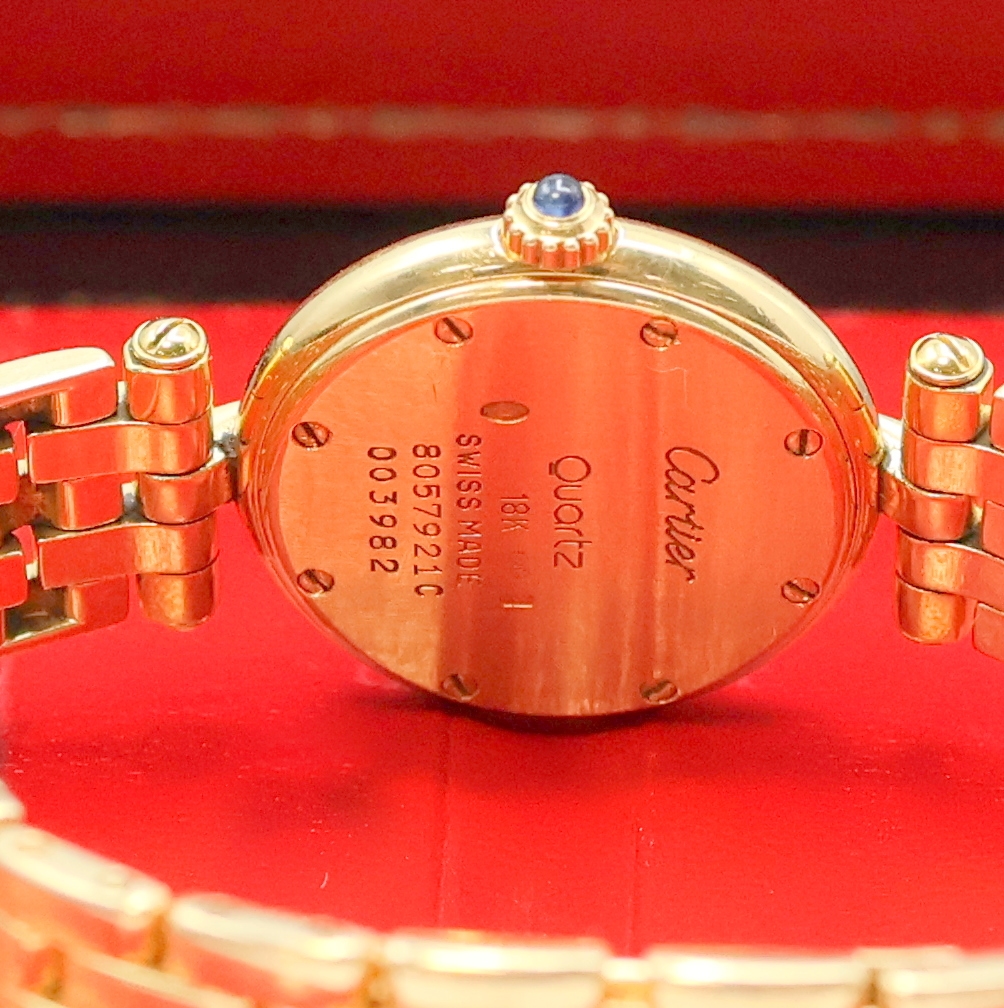 Detail d: CARTIER Damenarmbanduhr Panthere Vendome in GG 750/000 Referenz 8057921, quarz, massives Goldgeh. inkl. Gliederband m. dopp. Faltschl., Boden 8-fach ...