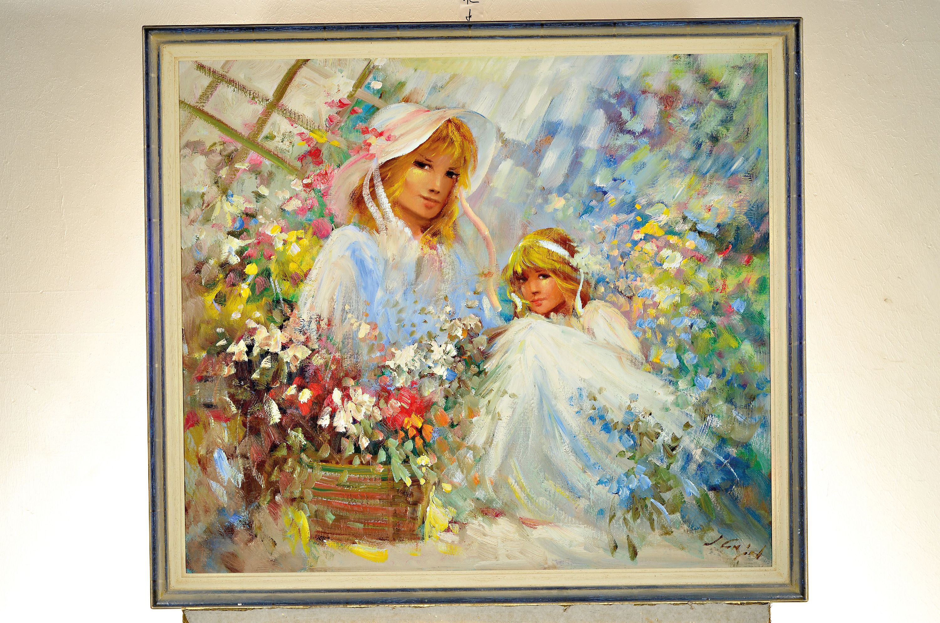 Detail k: Rahanavadkar Madjid, 1943 - 2020 Teheran, zwei Mädchen mit Blumen, Öl/Lwd, signiert, ca. 80 x 70 cm, Rahmen ca. 79 x 87 cm