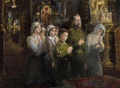 Image wohl I. Reipolsky, russ. Künstler, Zar Alexander mit Familie, rückseitig ...